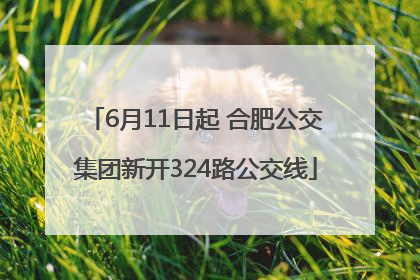 6月11日起 合肥公交集团新开324路公交线