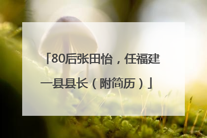 80后张田怡，任福建一县县长（附简历）