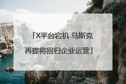 X平台宕机 马斯克再提将回归企业运营